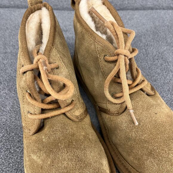 UGG Neumel Boots Womens Size 5 Suede Sheepskin Lace Up Warm Shoes - Picture 9 of 13